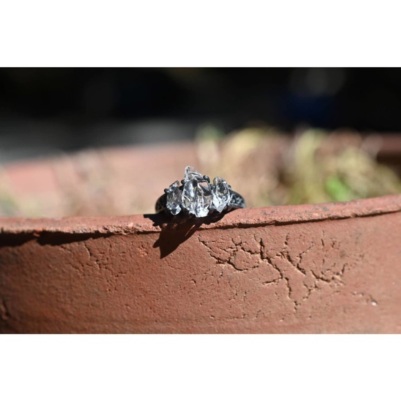 Alternative diamond engagement ring, raw stone rings, size 3 4 5 6 7 8 … - Picture 2 of 4